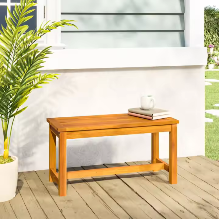 vidaXL Banco de jardín madera maciza de acacia en longitud 110 cm/150 cm/180 cm y más - 1