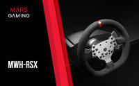 Mars Gaming MWH-RSX, Volante SimRacing con Force Feedback y Motor Dual, Set 3 Pedales con Resistencia Progresiva, Palanca de Cambios en H y 12 Marchas, 14 Botones Personalizables, PC, PS4, Xbox Series X/S, Negro - details 0