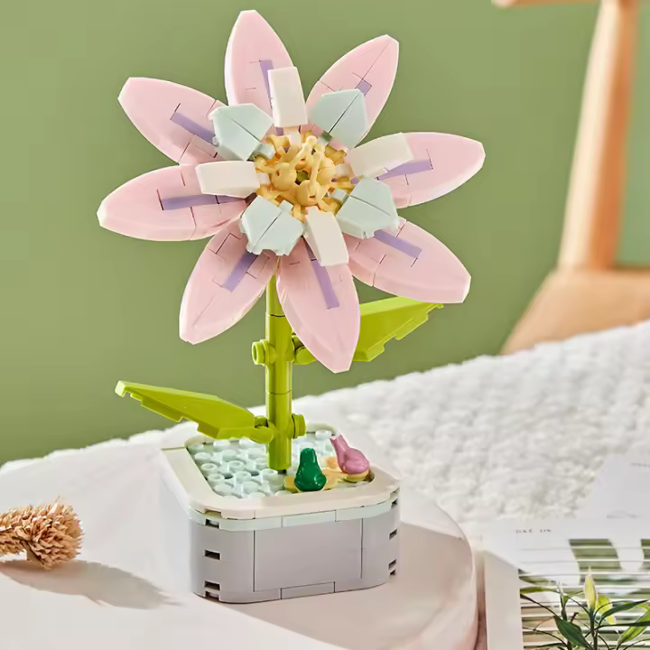 Bloques de construcción de flores, flores preservadas, 10328, rosa, regalo del Día de San Valentín, ramo romántico, juego de montaje - 1