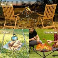 Estante De Fuego Plegable De Acero Inoxidable Para Camping Al Aire Libre BBQ Bonfire En Jardín Y Patio Marco De Madera Para Campfire - details 1