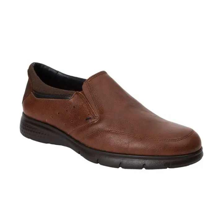 Dj SANTA. Zapato Piel Cómodo y Ligero Para Hombre  Referencia: 3390 Roble DJ SANTA Zapato Especialmente cómodo y con la suela ligera para hombre fabricado en piel Roble con elásticos a los lados. Plantilla y forro de microfibra - 1