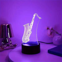 Lámpara De Ilusión Optica 3D Luz Nocturna Musical Con Toque Cambio De Color Ambiental 7 Colores Para Dormitorio - details 2