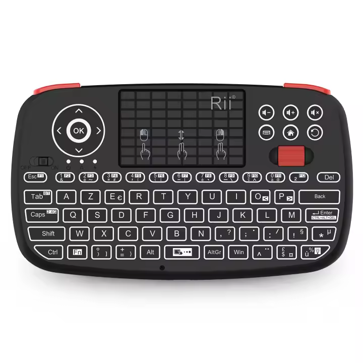 Teclado Inalámbrico Mini Rii I4 Con Touchpad Control Remoto De Ratón Para Windows Android TV Box Smart TV Backlit 2.4GHz - 1