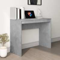 vidaXL Escritorio de madera contrachapada 90x40x72 cm en color Blanco/Blanco brillante/Gris hormigón y más | estructura resistente ideal para salón dormitorio o estudio - details 2