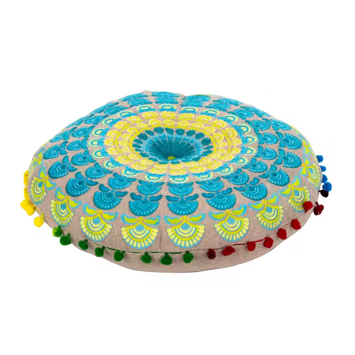 CAPRILO REGALOS & DECORACIÓN Cojín Decorativo de Textil Acrílico con Relleno Multicolor "Indio ". Adornos. Decoración del Hogar. Textil. Regalos Originales. 40 x 40 x 8 cm - 1