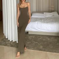 Vestido De Manga Spaghetti Estilizado Y2K Para Mujer Estilo Casual Coreano Y Japonés Sin Cuello Con Suspensión Vestido Largo Hasta La Rodilla - details 23