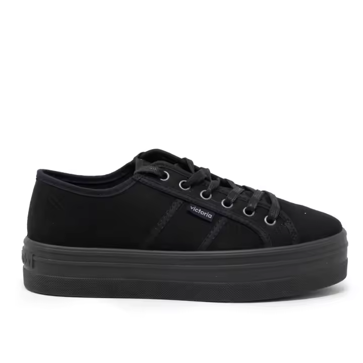 Zapatillas de lona mujer VICTORIA 109205 SNEAKER DOBLE PISO NEGRO 18072 XL - 1