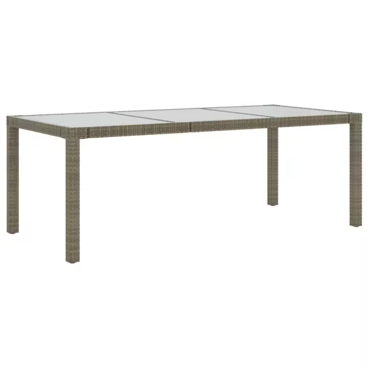 Mesa Jardín Vidrio sintético gris 190x90x75 cm - 1