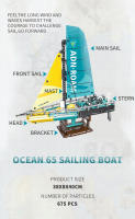 Modelo De Barco De Sailing 58123 Ocean Tipo 65 Bloques De Construcción Para Escritorio Colección Decoración Juguete De Montaje Para Niños Y Adultos Regalo Para Niños Y Adolescentes - details 1