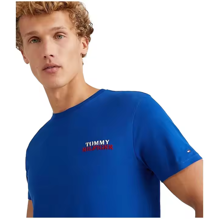 Camiseta de Manga Corta Tommy Hilfiger Logo T-Shirt para hombre en color azul - 1