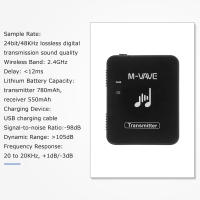 Sistema De Audio Inalámbrico M-VAVE WP-10 Monitor De Auriculares Transmisión Lossless Estéreo Mono Grabador Recargable Transmisor Receptor - details 7