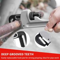 Llave De Tubo Ajustable De Aluminio 8/12/14/18 Pulgadas Ligeramente Más De 40% Fuerte Y Duradera Para Reparaciones De Plomería - details 2