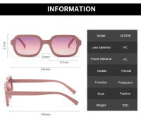 Gafas De Sol Cuadradas Pequeñas Para Ciclismo Moda Mujer Marca Tendencia Amarillas Vintage Protección UV400 Material Poliáctileno - details 1