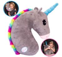 Almohada De Cojín De Peluche Suave Dibujos Animados Caballo Juguete Para Niñas Regalo De Cumpleaños Muñeco De Unicornio Kawaii Almohada De Hombro De Coche - details 2