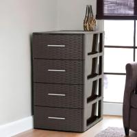 Cajonera de Almacenamiento Coshano con 4 Cajones - Torre Multiusos - Rattan 61,5 X 39,5 X 36,5 Cm - Color Wengué - details 2
