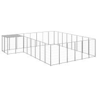 vidaXL Perrera Plateada 15,73 m² Acero Jaula Perro Cachorro Recinto Mascota - details 0