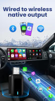 Adaptador Wireless Android Auto CarPlay 2En1 Para Coche Bluetooth 5.0 WIFI 2.4G+5G Compatible Con Honda Haval GMC Citroёn Audi Toyota Hyundai - details 2