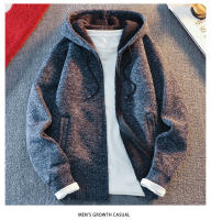 Chaqueta De Punto Para Hombre Con Capucha Cálida Y Acolchada Estilo Casual Para Otoño E InviernoAbrigo De Poliéster Con Cierre De Cremallera - details 3