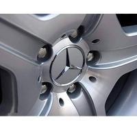 Banner - Embellecedor para llanta compatible con Mercedes 75 mm (4 uds) plateado