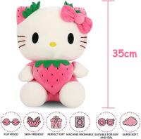 Peluche de Hellokiitty, muñeco de peluche de gato KT en 3D, almohada suave y tierno para niños (35 cm) - details 0