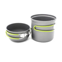 Juego De Cocina Para Camping De Un Solo Persona En Aleación De Aluminio Pesado Y Compacto Para Viajes Y Acampar - details 3