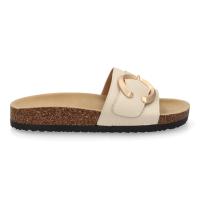 PuntoSalao Sandalias planas cómodas bio en pala para mujer color beige VR5-1757 - details 1