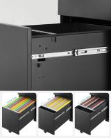 Archivador móvil con cerradura, cajonera de oficina con ruedas, para documentos A4 y carpetas, blanco o negro, 30x45x60 cm - details 14