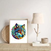 Rompecabezas De Madera En Forma Irregular De Lobo Azul Juego Interactivo Familiar Y Personalizado Para Jóvenes Y Adultos - details 6