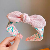 Diadema Amplia De Tela Con Orejas De Conejo Y Lazo Estilo Coreano Para Niñas Accesorio Adorable Para El Día a Día - details 1
