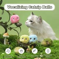 Juguete Inteligente Para Gatos Con Sombrero De Paja Y Níspero Electrónico Simula Sonido De Pájaros Y Rana Entrenamiento Interactivo Tejido Gravedad Peluche Bola De Juguete Para Gatos - details 1