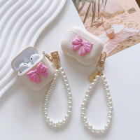 Estuche De Protección Para AirPods Pro2 3 Generación Lujo Con Perla Y Rosado Rosa Con Lazo Estuche Para Auriculares Con Cierre Y Llavero - details 0