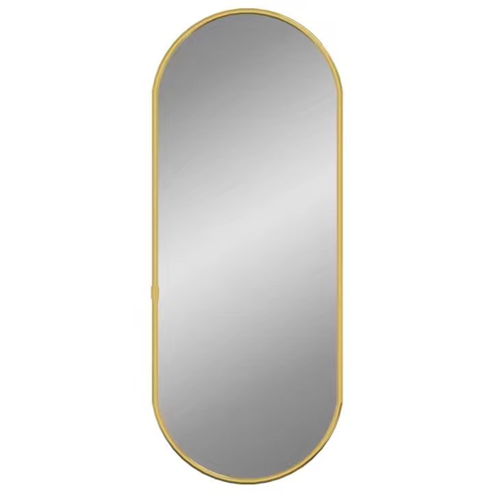 Espejo de Pared Ovalado Dorado 50x20 Cm Hermoso Diseño Minimalista - 1