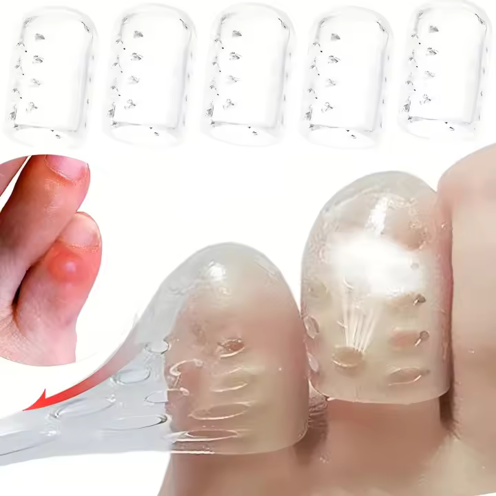 Protector De Dedos De Silicona Elástica Transpirable Antifricción Previene Ampollas Cubierta De Dedo Para Cuidado Del Pie - 1