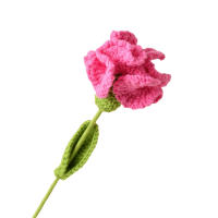 Carnación Tejida a Mano En Algodón Elegante Y Detallada Para Regalo De Aniversario O Día De La Madre Flores Artificiales Aestéticas - details 4