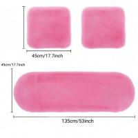 Almohadilla De Asiento De Coche De Peluche De Conejo Invierno 3 Piezas Cálido Engrosado De Lana Unidad Cuadrada Para Principal Conductor O Copiloto - details 2