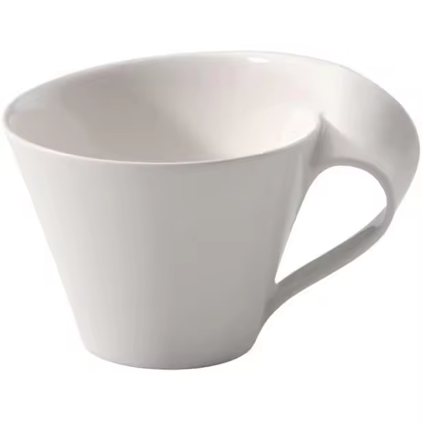 Taza de café con leche, 200 ml, altura: 8,5 cm, porcelana de primera calidad, color blanco - 1