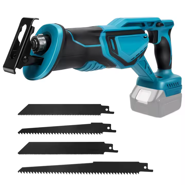 Sierra eléctrica sin escobillas de 18V, sierra eléctrica para madera, Metal, PVC, materiales de tubería, corte con 4 Uds.Apto para baterías Makita - 1