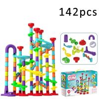 Juego De Bloques De Construcción DIY Para Niños Carril De Marmol Con Bola Laberinto 3D Regalo De Navidad Conjunto De 45/93/113/142 Piezas - details 4