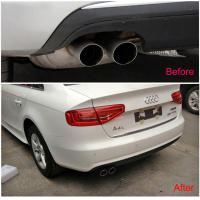 2Pcs/Set Cubiertas De Tubos De Escape Para Coche En Acero Inoxidable Apto Para Audi VW Volkswagen Instalación Trasera - details 9