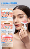 Nuevo producto instrumento de belleza para el cuello masaje vibratorio instrumento de patrón de cuello plancha pequeña para levantar y tensar el cuello y la cara con luz de color importada en belleza blanca - details 2