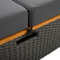 Conjunto de chaise longue de Jardín Para 2 plazas, Trino gris, apoyo ajustable, patites de Apoyo, Con reposapiés o como Cama de exterior, Con Juguetes y Juguetes de asiento - details 5