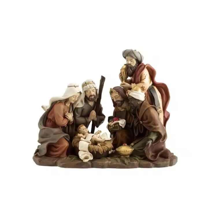Misterio Nacimiento Sagrada Familia 20 Cm Reyes Imagen Resina - 1