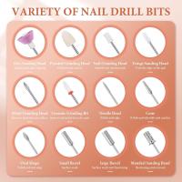 Limas de Uñas Eléctricas, Taladro de Uñas Eléctrico Profesional para Uñas de Gel Acrílico, 15000RPM Velocidad Ajustable Set de Manicura Pedicura con 12 Brocas - details 3