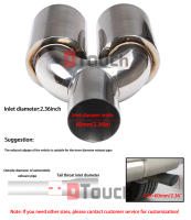 Puntas De Escape Doble De Acero Inoxidable Pulido 63mm Inlet 89mm Outlet 250mm Longitud Con Diseño De Desviación Para Muffler - details 1