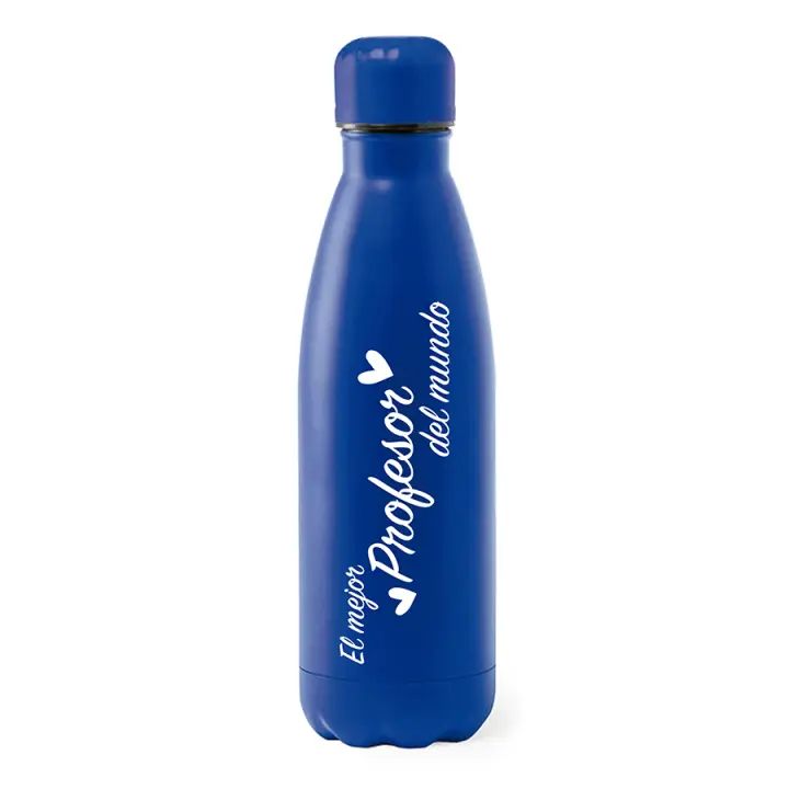 Botella de acero inoxidable 790 mls. personalizada láser. Deporte. Ideal regalo. Agua. El mejor Profesor del mundo. Botella de agua. Cocina. Navidad. Imagina - 1