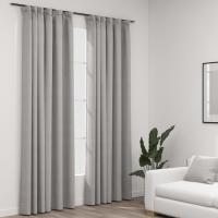 vidaXL Cortinas Opacas con Ganchos 2 Piezas 140x225 cm Ventana Anillas Color Azul,  Gris,  Negro y mas - details 1