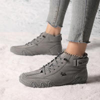 Botas De Invierno Para Mujer Impermeables Cómodas Y Calientes Con Peluche De Lana Microfibra De Cuero Botas Cortas Casuales - details 7