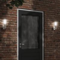 vidaXL Apliques de exterior 2 unidades acero inoxidable Color Negro,  Plateado, y mas - details 1