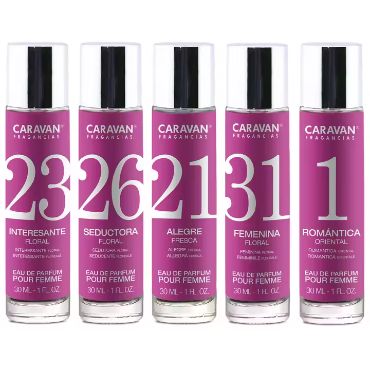 5X Caravan perfumes SURTIDOS de mujer Nº1 + Nº21 + Nº23 + Nº26 + Nº31. - 1