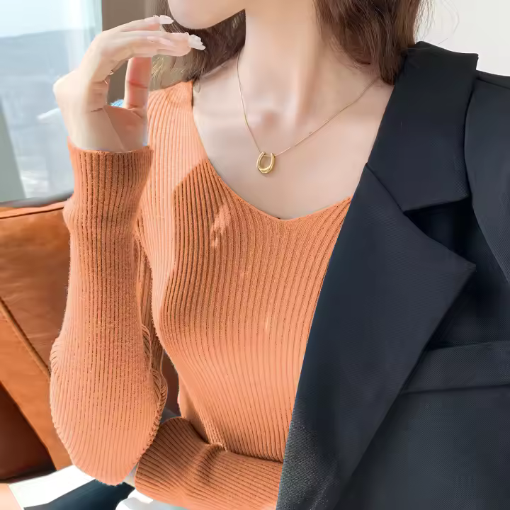 Heliar Suéter De Punto Para Mujer Otoño Invierno Manga Larga Estilo Casual Suéter OL Casual Para Dama Knitted Sweater - 1